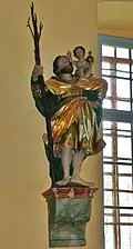 Der hl. Christophorus, Konsolstatue im Chorraum