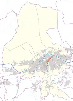Österreichkarte, Position von Dreiheiligen-Schlachthof hervorgehoben