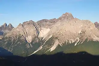 Blick von der Sillianer Hütte auf die Dreischusterspitze
