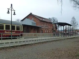 Nachgestalteter Bahnhof Duderstadt von der Gleisseite