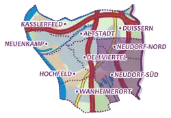 Karte von Neudorf-Nord, -Süd