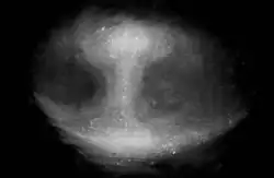 William Parsons, 3.&nbsp;Earl of Rosse, 1844 (invertiert ab­gebildet): Skizziert mithilfe seines Teleskops mit einem Licht-Sammel­spiegel von 3&nbsp;Fuß Durch­messer[12]