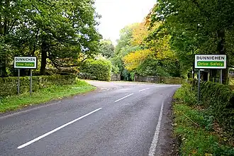 Ortseinfahrt Dunnichen