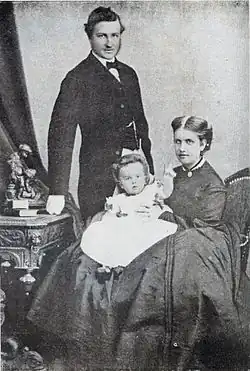 Ludwig August von Sachsen-Coburg (1845–1907), Prinzessin Leopoldina von Brasilien und der neugeborene Peter (1866–1934)