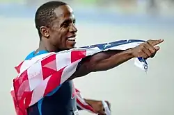 Dwight Phillips, Olympiasieger von 2004, wurde zum dritten Mal Weltmeister nach 2003 und&nbsp;2005