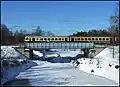 Eisenbahnbrücke über die Misa im Winter bei Dalbe