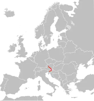 Verlaufskarte der E57