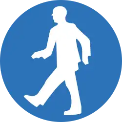 EEC Safety Sign 1992 - Pedestrians must use this route