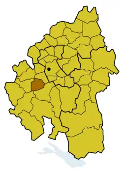 Lage des Kirchenbezirks Herrenberg innerhalb der Evang. Landeskirche in Württemberg