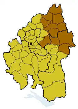Lage der ehemaligen Prälatur Hall innerhalb der Evang. Landeskirche in Württemberg