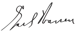 Earl Warrens Unterschrift