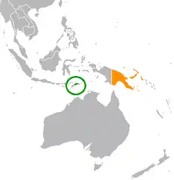 Lage von Osttimor und Papua-Neuguinea
