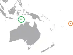 Lage von Osttimor und Samoa