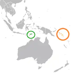 Lage von Osttimor und Salomonen