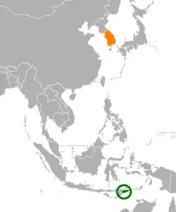 Lage von Osttimor und Südkorea