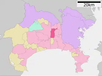 Lage Ebinas in der Präfektur