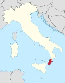 Karte der Kirchenprovinz Reggio Calabria-Bova