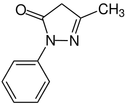 Strukturformel von 3-Methyl-1-phenyl-5-pyrazolon
