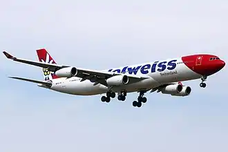 Airbus A340-300 der Edelweiss Air