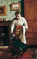 Housemaid Polishing a Chair („Haushälterin einen Stuhl polierend“)