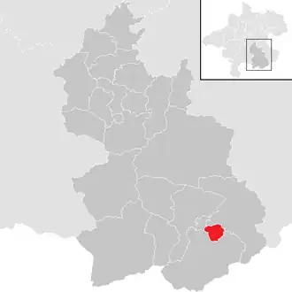 Lage der Gemeinde Edlbach im Bezirk Kirchdorf (anklickbare Karte)