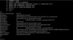 EDLIN unter MS-DOS 5 mit einer geöffneten DOS-Startdatei