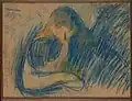 Vampir (1893), Wachsmalstift, 56,5 × 74 cm, Munch-Museum Oslo