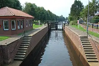 Schleuse in Haren mit Leitstelle