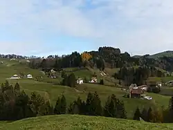 Etzelpass mit Teufelsbrücke im Herbst