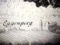 Einzig bekannte Ansicht des Schlosses vor dem barocken Umbau um 1620[6]