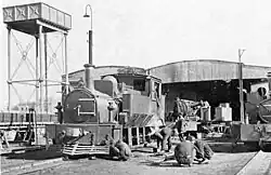 Bagnall 4-4-0T Nr. 8 im Bahnbetriebswerk von Tanta