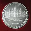 Ehrenmedaille der Bundeshauptstadt Wien in Silber für Ernst Federn – Rückseite