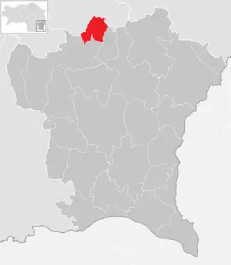 Lage der Gemeinde Eichkögl im Bezirk Südoststeiermark (anklickbare Karte)