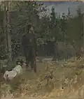 Jeger i skogen ved Ask (1884)