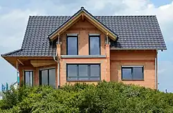 Einfamilienhausbau mit Ziegel