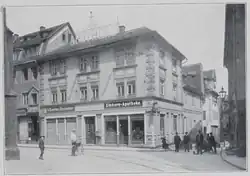 Einhorn-Apotheke Darmstadt ca. 1900 in der Kirchstrasse an der Stadtkirche