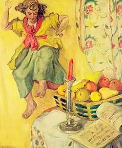 Früchte und Barockengel Öl auf Leinwand (1934)