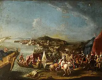 Infant Karl III. vor der Festung Gaeta