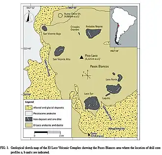 Die geologische Karte[2] zeigt die Verteilung der schon ausgebeuteten Eisenvorkommen.