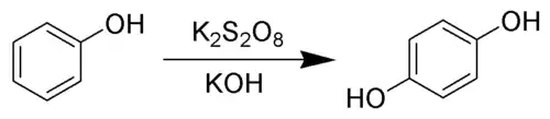Herstellung von Hydrochinon mit der Elbs-Oxidation.
