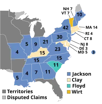 Karte der Wahlergebnisse nach Bundesstaat