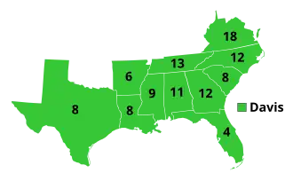 Karte der Wahlergebnisse nach Bundesstaat