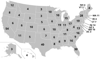 Karte der Wahlergebnisse nach Bundesstaat