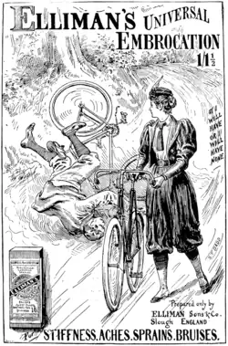 Fahrrad­fahrerin in Bloomers 1897
