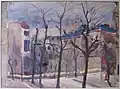 Straßenecke in Berlin, Aquarell, 1921