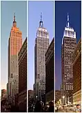 Empire State Building im wechselnden Tageslicht. Das von 1930 bis 1931 errichtete Gebäude, war nicht nur das höchste Gebäude New Yorks, sondern bis 1972 auch das höchste Gebäude der Welt.