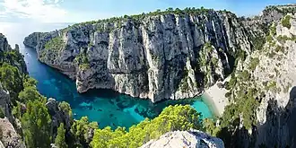 180° Panoramaansicht der Calanque En-Vau