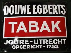 Historische Werbetafel für Tabak