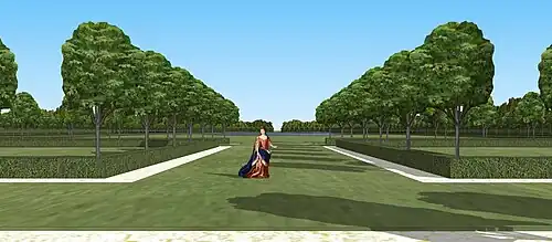 Blick vom Eingang des Bosquet des Cloitres