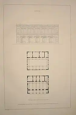Entwurf für ein Börsengebäude, Beitrag zu einer Monatskonkurrenz des Architektenvereins zu Berlin von Eduard Knoblauch